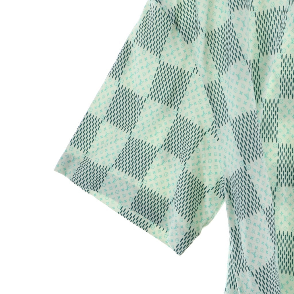LOUIS VUITTON(ルイヴィトン) 24SS ダミエ モノグラムプリント 半袖Tシャツ カットソー ホワイト/グリーン RM242MM NPG HRY10W
