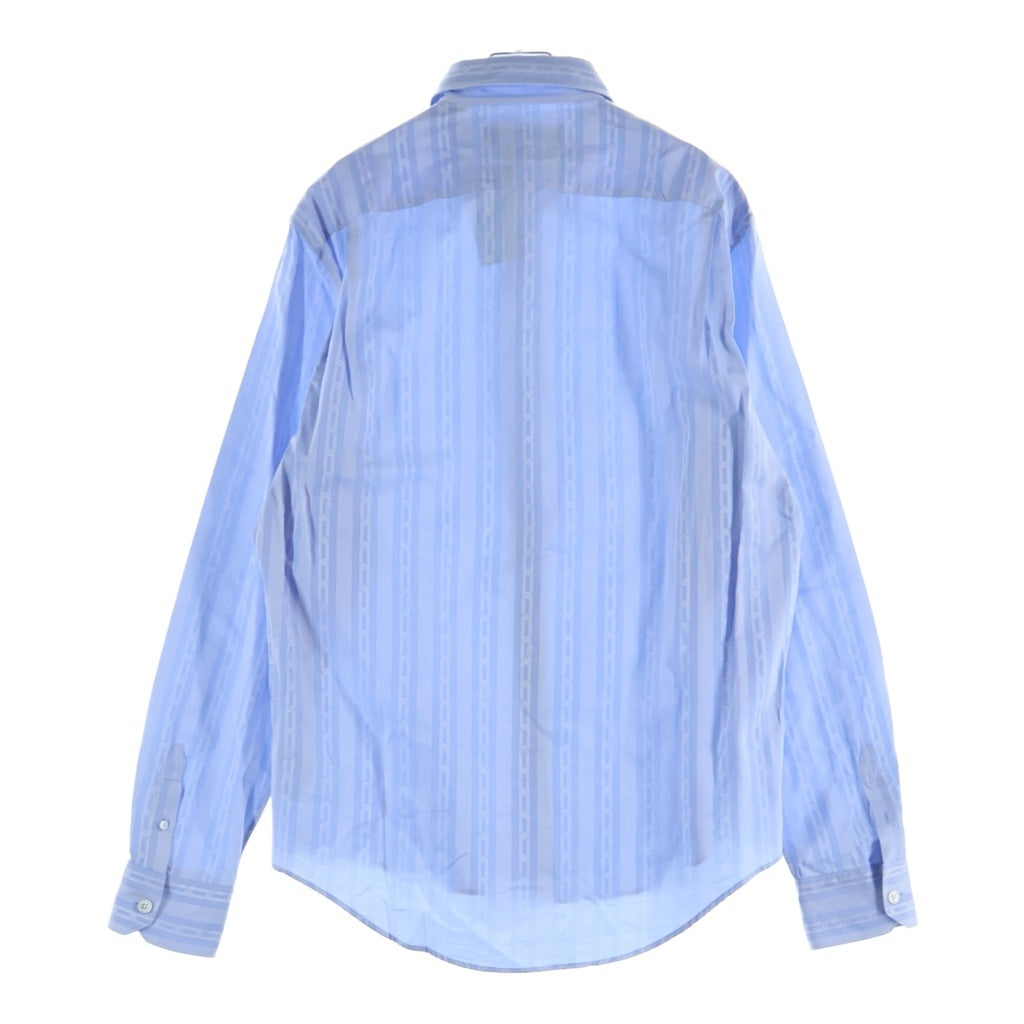 LOUIS VUITTON(ルイヴィトン) 19AW チェーン柄 ストライプ長袖シャツ コットン ブルー RM192M OSI HHS41W