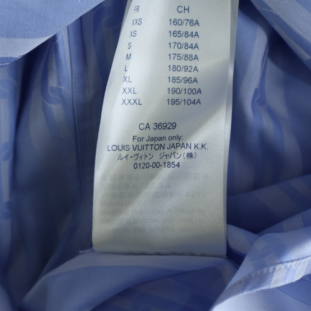 LOUIS VUITTON(ルイヴィトン) 19AW チェーン柄 ストライプ長袖シャツ コットン ブルー RM192M OSI HHS41W