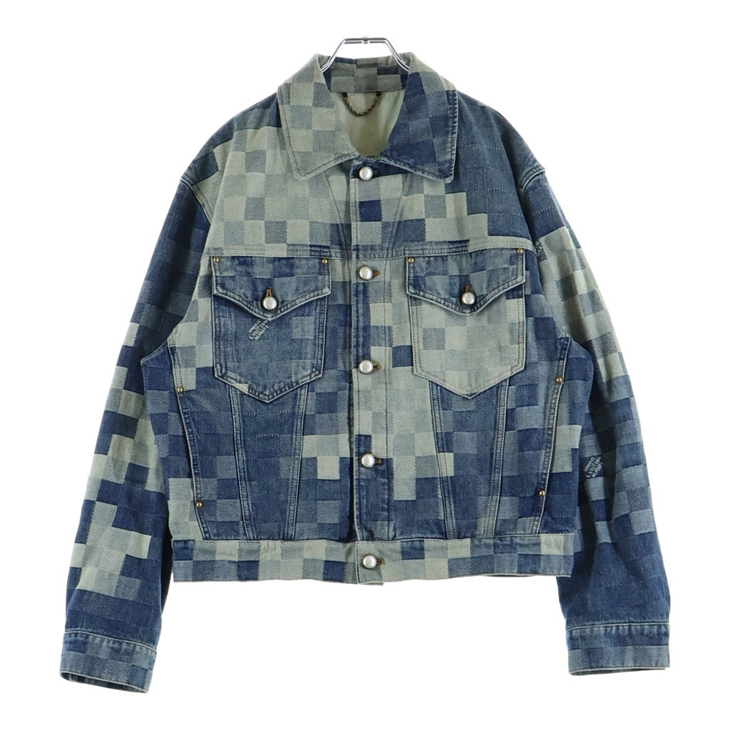 LOUIS VUITTON(ルイヴィトン) 24SS ダミエ クラシックデザイン デニムジャケット インディゴ RM241 GCO HQA76W