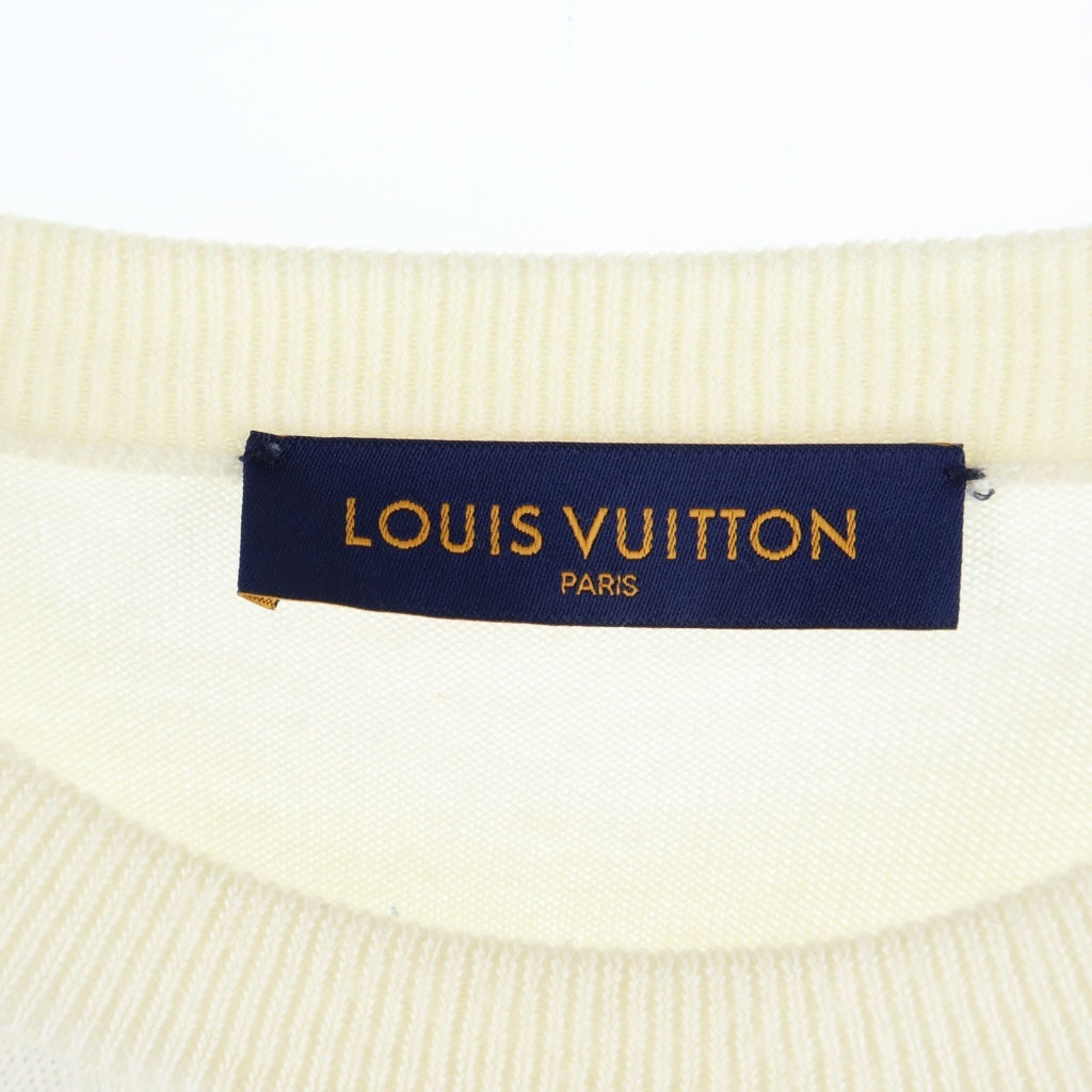 LOUIS VUITTON(ルイヴィトン) 23SS シスルインターシャ プルオーバーニット セーター アザミモチーフ ウール アイボリー RM231 X87 HON89W
