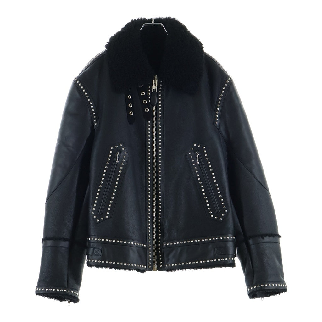 GIVENCHY(ジバンシィ) 17AW ティッシ期 Studded Leather Blouson Jacket スタッズ レザーブルゾンジャケット ラム/カーフ ボア ブラック 17F0304446