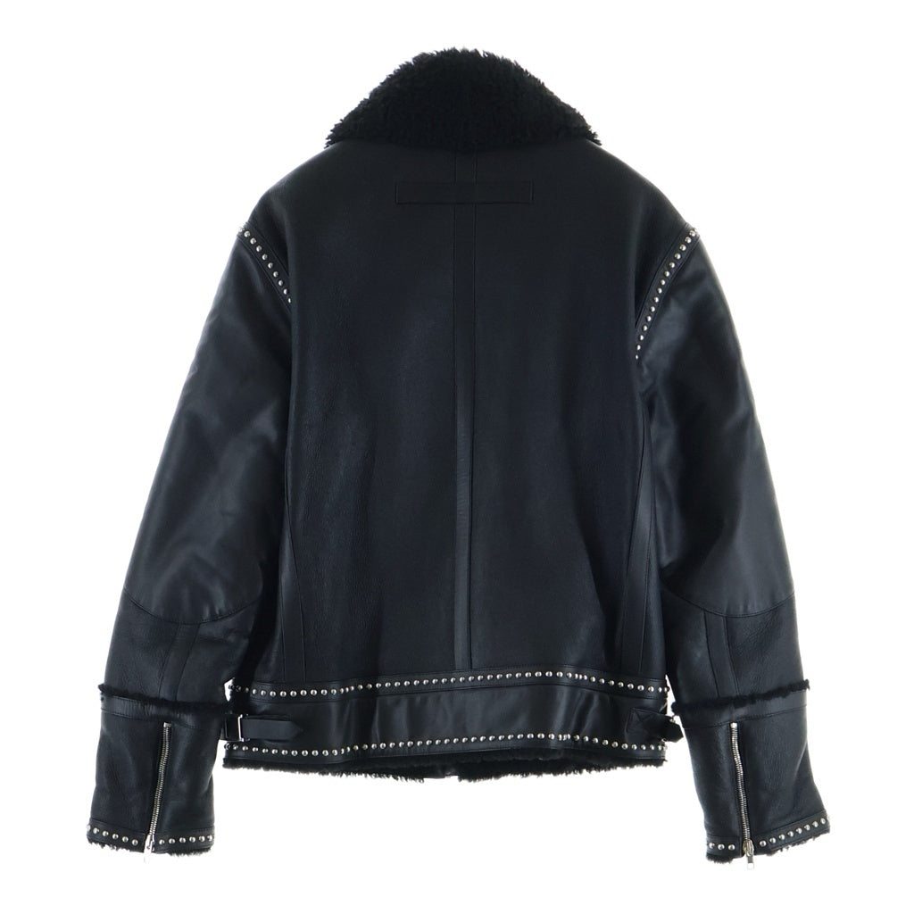GIVENCHY(ジバンシィ) 17AW ティッシ期 Studded Leather Blouson Jacket スタッズ レザーブルゾンジャケット ラム/カーフ ボア ブラック 17F0304446