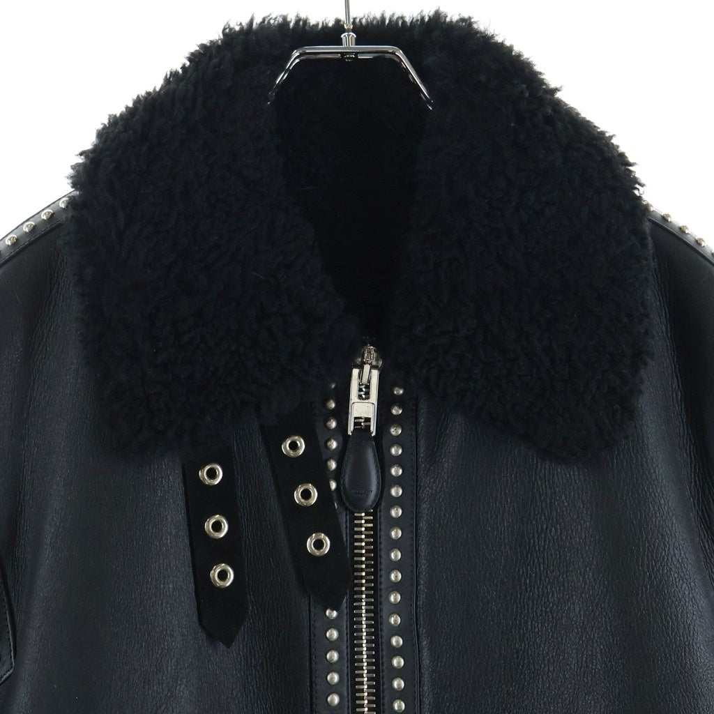 GIVENCHY(ジバンシィ) 17AW ティッシ期 Studded Leather Blouson Jacket スタッズ レザーブルゾンジャケット ラム/カーフ ボア ブラック 17F0304446