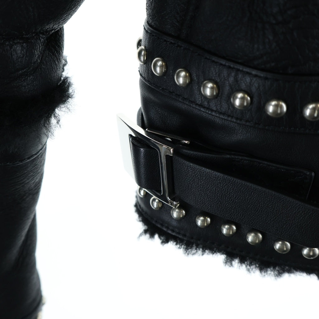 GIVENCHY(ジバンシィ) 17AW ティッシ期 Studded Leather Blouson Jacket スタッズ レザーブルゾンジャケット ラム/カーフ ボア ブラック 17F0304446