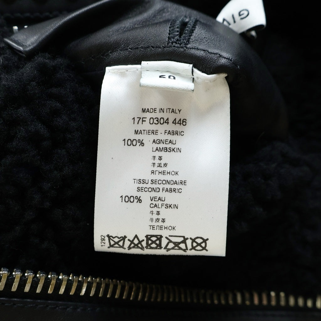 GIVENCHY(ジバンシィ) 17AW ティッシ期 Studded Leather Blouson Jacket スタッズ レザーブルゾンジャケット ラム/カーフ ボア ブラック 17F0304446
