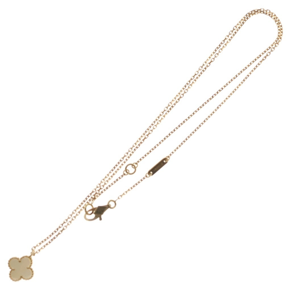 Van Cleef & Arpels(ヴァンクリーフアンドアーペル) スウィートアルハンブラ マザーオブパール ネックレス チェーン Au750YG イエローゴールド/ホワイト VCARF69100 レディース