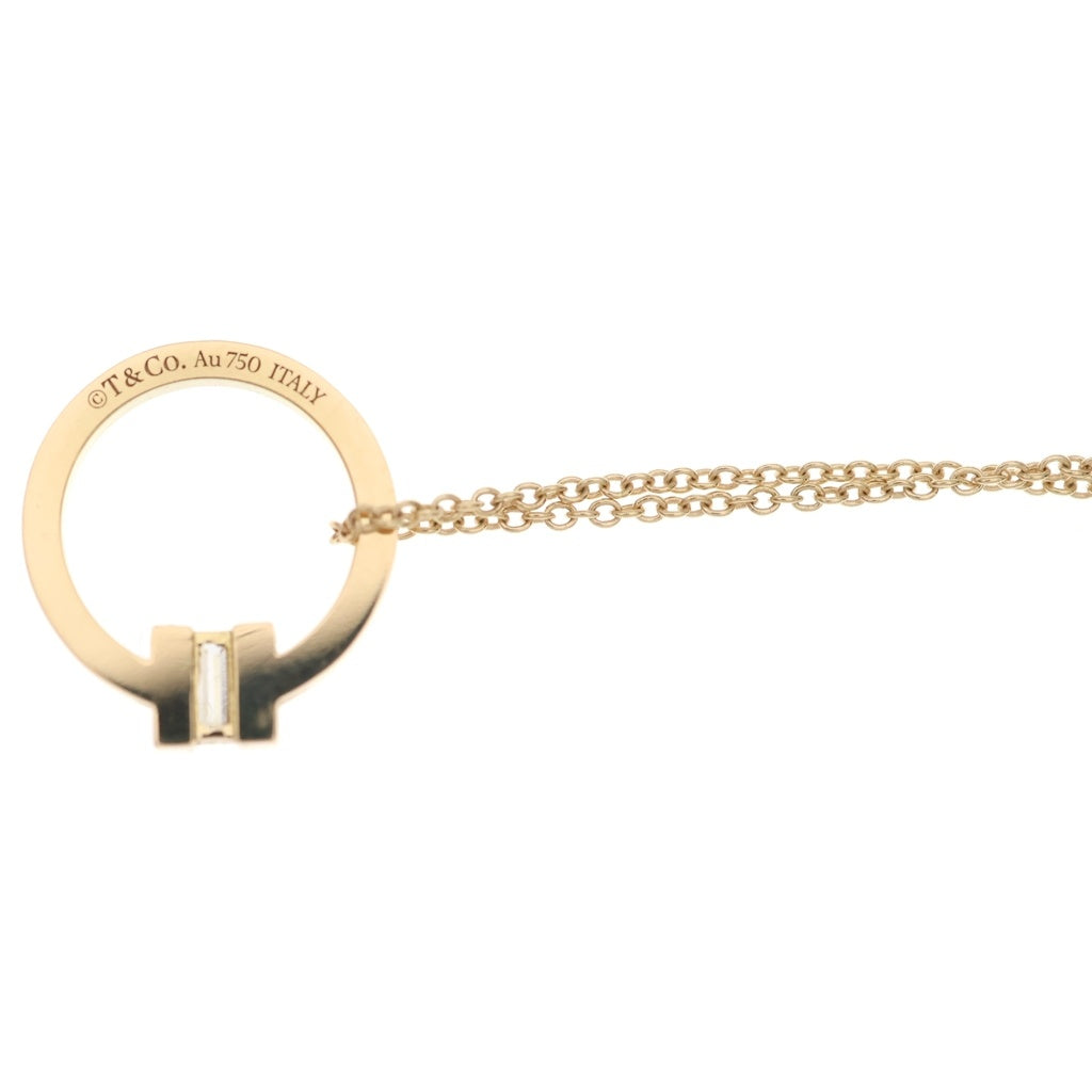 TIFFANY & Co.(ティファニー) Tスクエア ダイヤモンド ネックレス チェーン ペンダント Au750YG イエローゴールド レディース