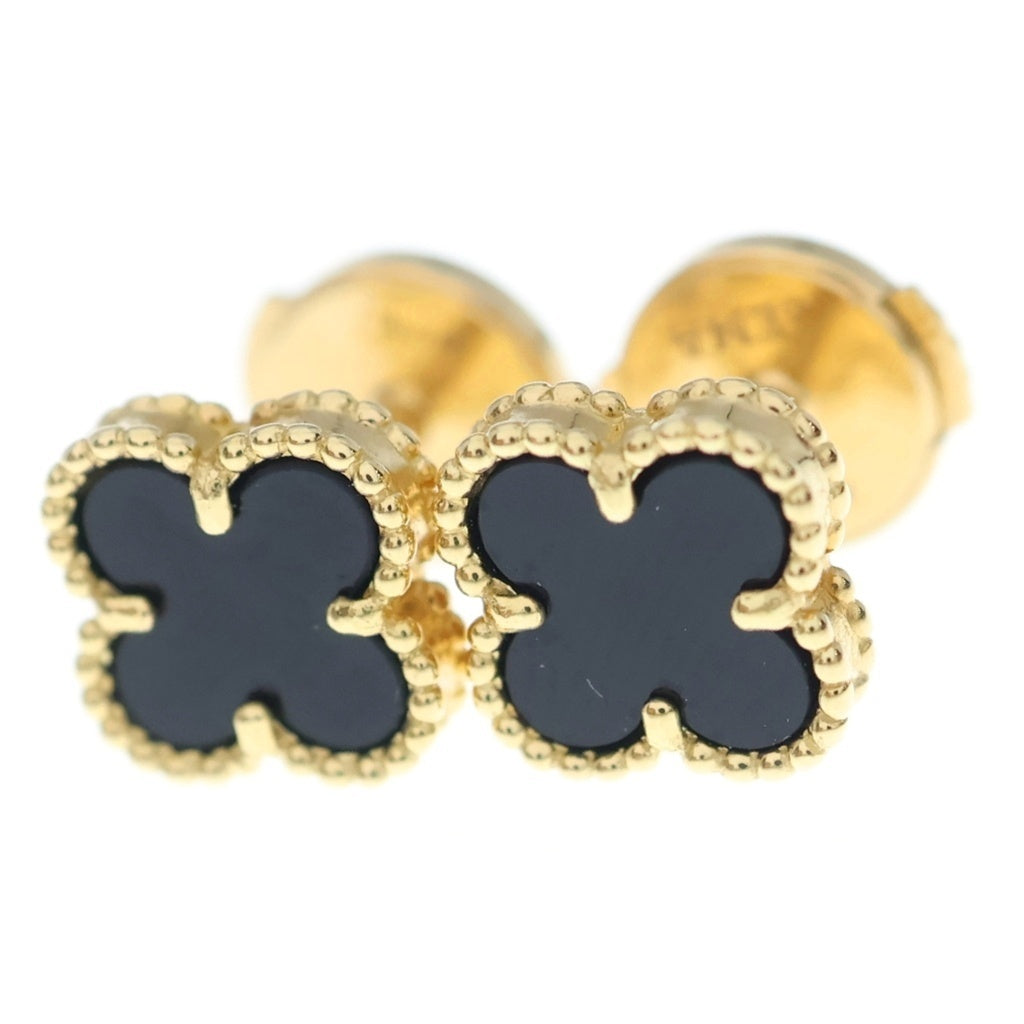 Van Cleef & Arpels(ヴァンクリーフアンドアーペル) スウィートアルハンブラ オニキス ピアス イエローゴールド Au750YG VCARA44900 レディース