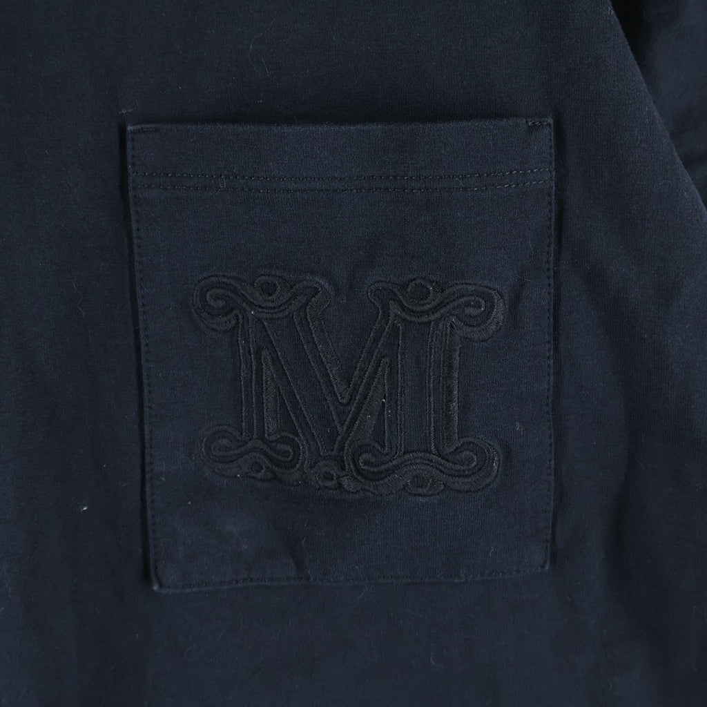 Max Mara(マックスマーラ) パパイヤ 半袖カットソー ポケット Tシャツ ブラック コットン レディース