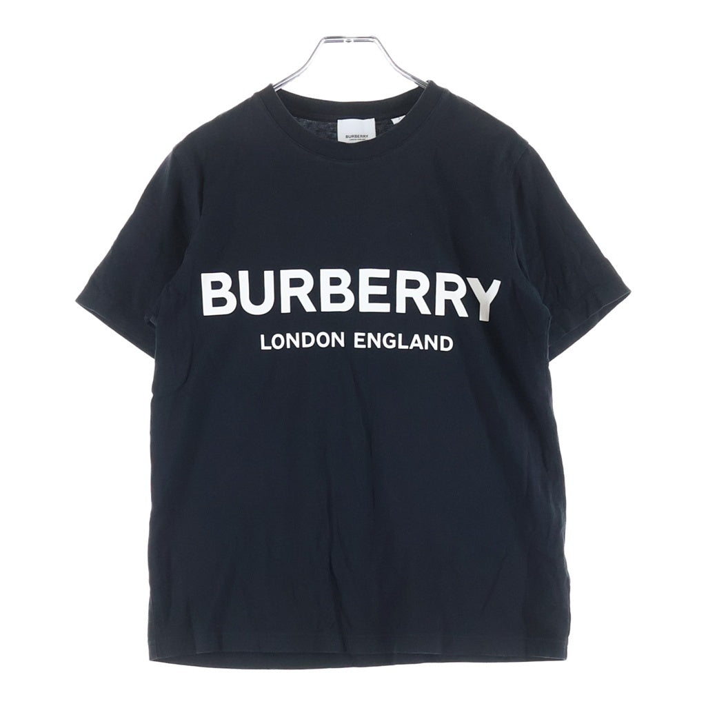 BURBERRY(バーバリー) ロゴプリント 半袖カットソー Tシャツ ブラック コットン レディース