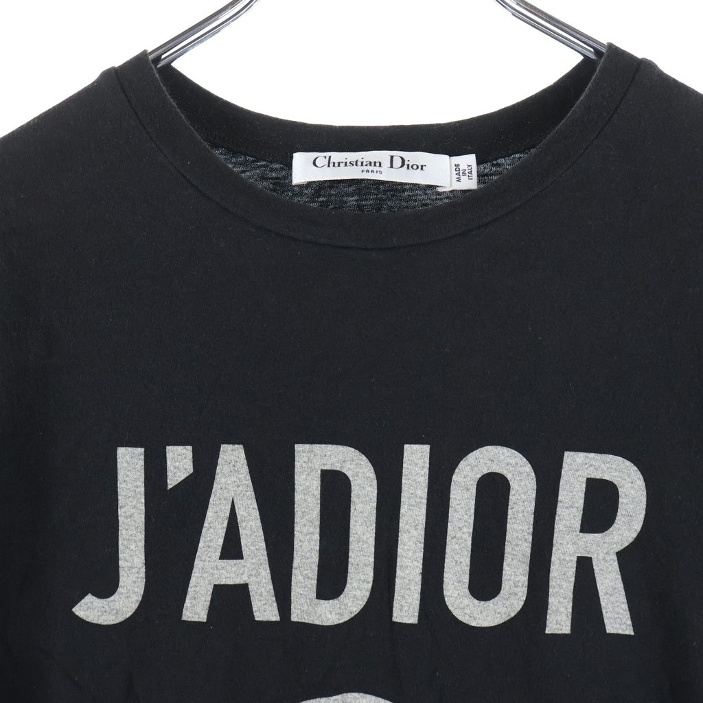Christian Dior(クリスチャンディオール) J'ADORE DIOR8 ロゴ 半袖カットソー Tシャツ ブラック コットン レディース
