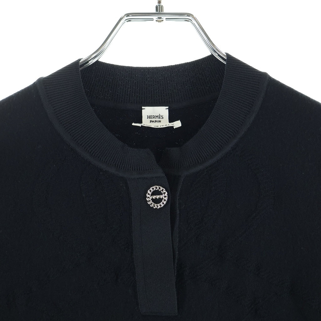 HERMES(エルメス) パルフロワ リミックス ショート スリーブ 半袖 ニット セーター ブラック H5H2675DF レディース