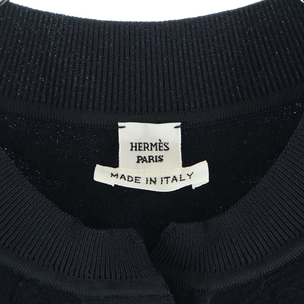HERMES(エルメス) パルフロワ リミックス ショート スリーブ 半袖 ニット セーター ブラック H5H2675DF レディース