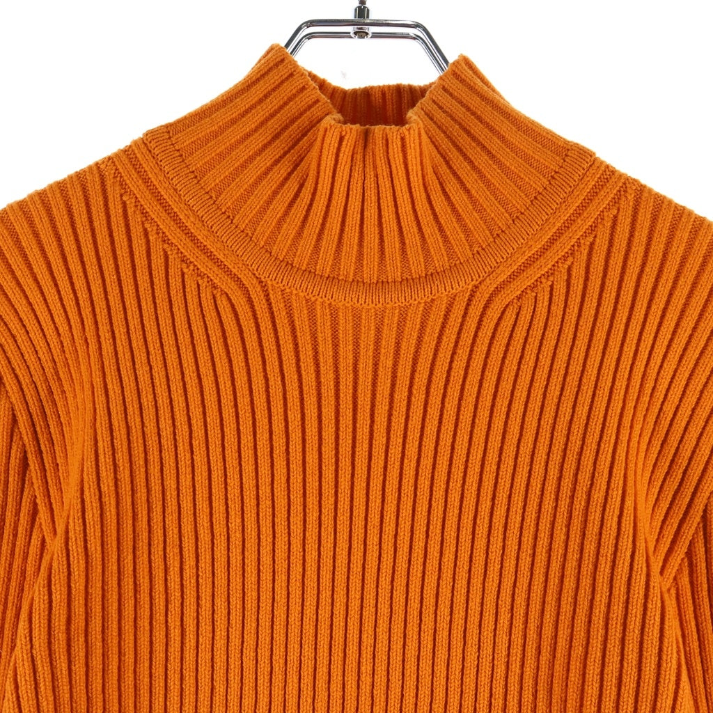 HERMES(エルメス) ハイネック ワンピース ニット ボア バイカラー オレンジ/ベージュ レディース