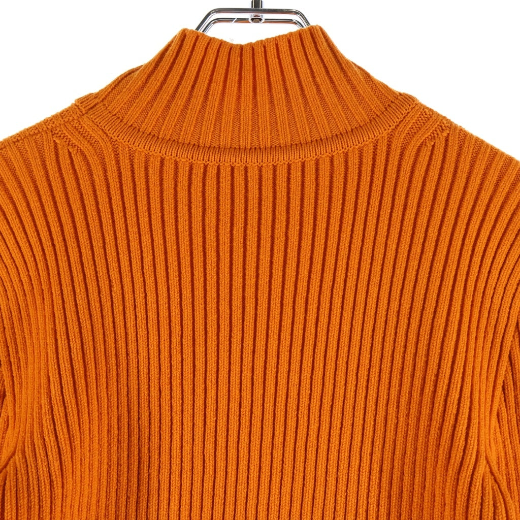 HERMES(エルメス) ハイネック ワンピース ニット ボア バイカラー オレンジ/ベージュ レディース