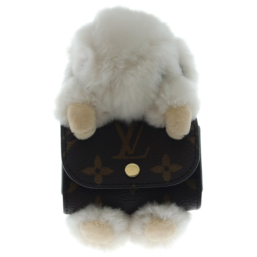 LOUIS VUITTON(ルイヴィトン) バッグチャーム・LV キュート バニー イヤホンケース 小物入れ モノグラム フェイクファー M03230 ゴールド金具 レディース