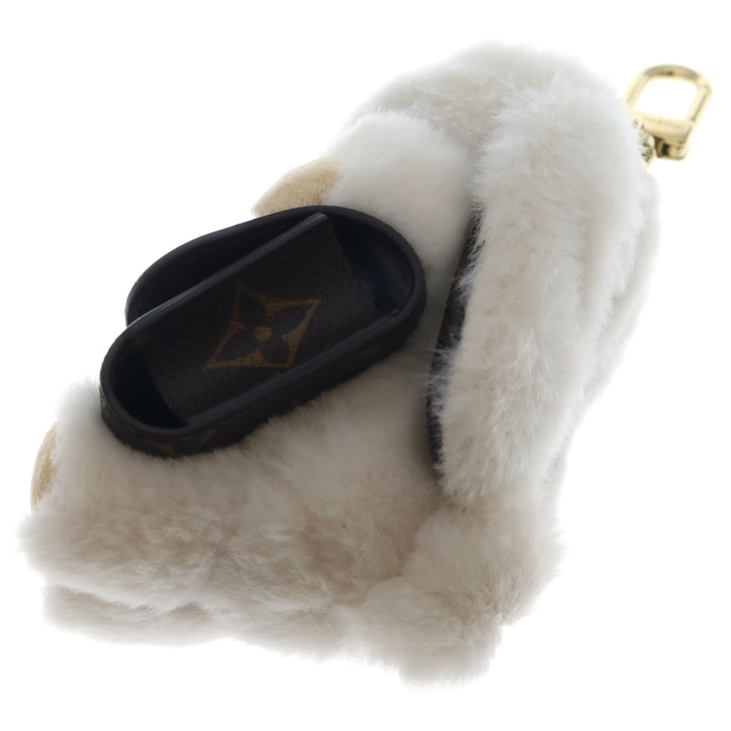 LOUIS VUITTON(ルイヴィトン) バッグチャーム・LV キュート バニー イヤホンケース 小物入れ モノグラム フェイクファー M03230 ゴールド金具 レディース