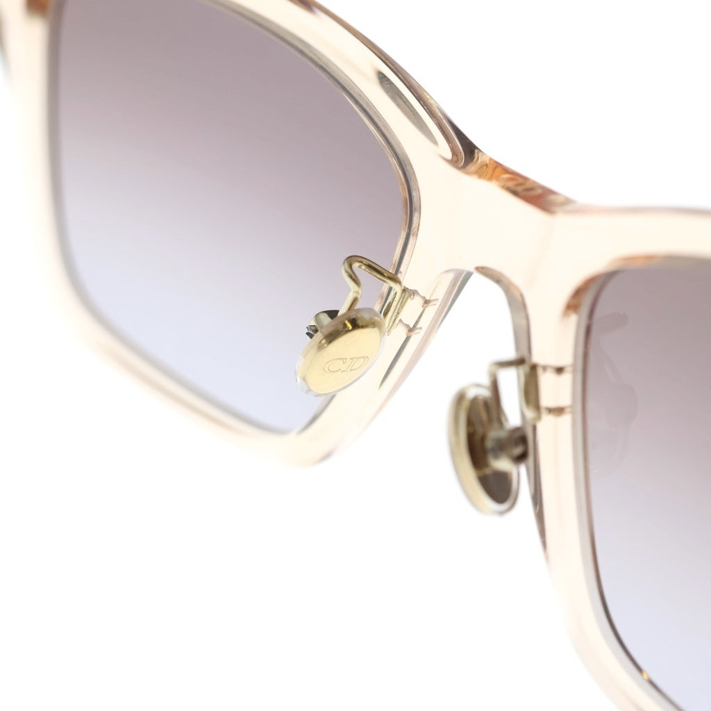 DIOR(ディオール) レキュタンギュラー クリアサングラス アイウェア ピンクベージュフレーム グラデーションレンズ セルロイド ゴールド金具