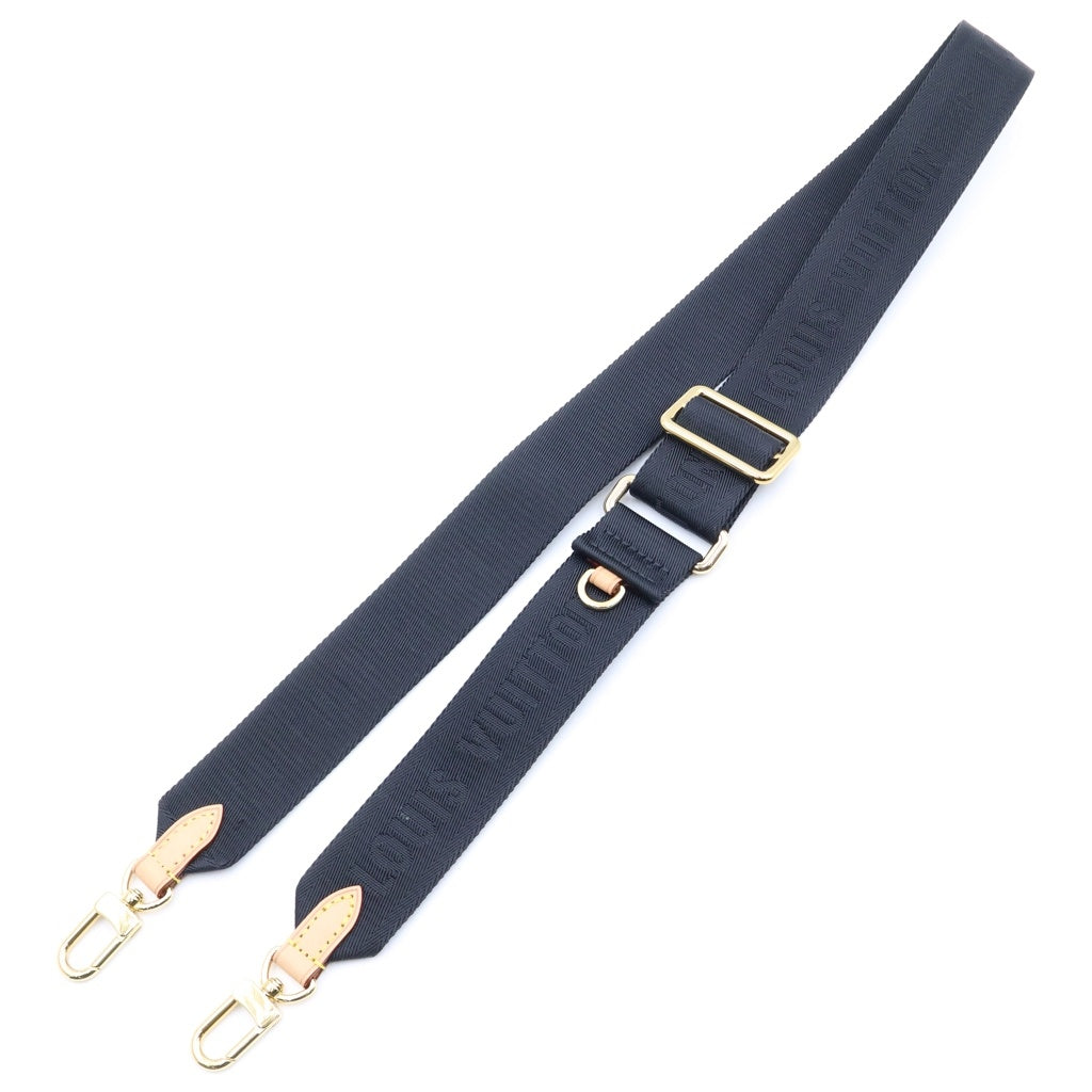 LOUIS VUITTON(ルイヴィトン) モノグラム ショルダーストラップ ポーチ ブラウン×ブラック J02487 ゴールド金具 レディース