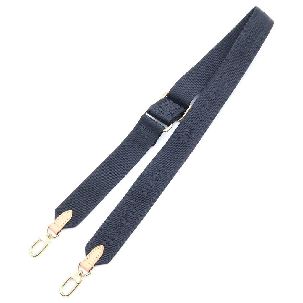 LOUIS VUITTON(ルイヴィトン) モノグラム ショルダーストラップ ポーチ ブラウン×ブラック J02487 ゴールド金具 レディース