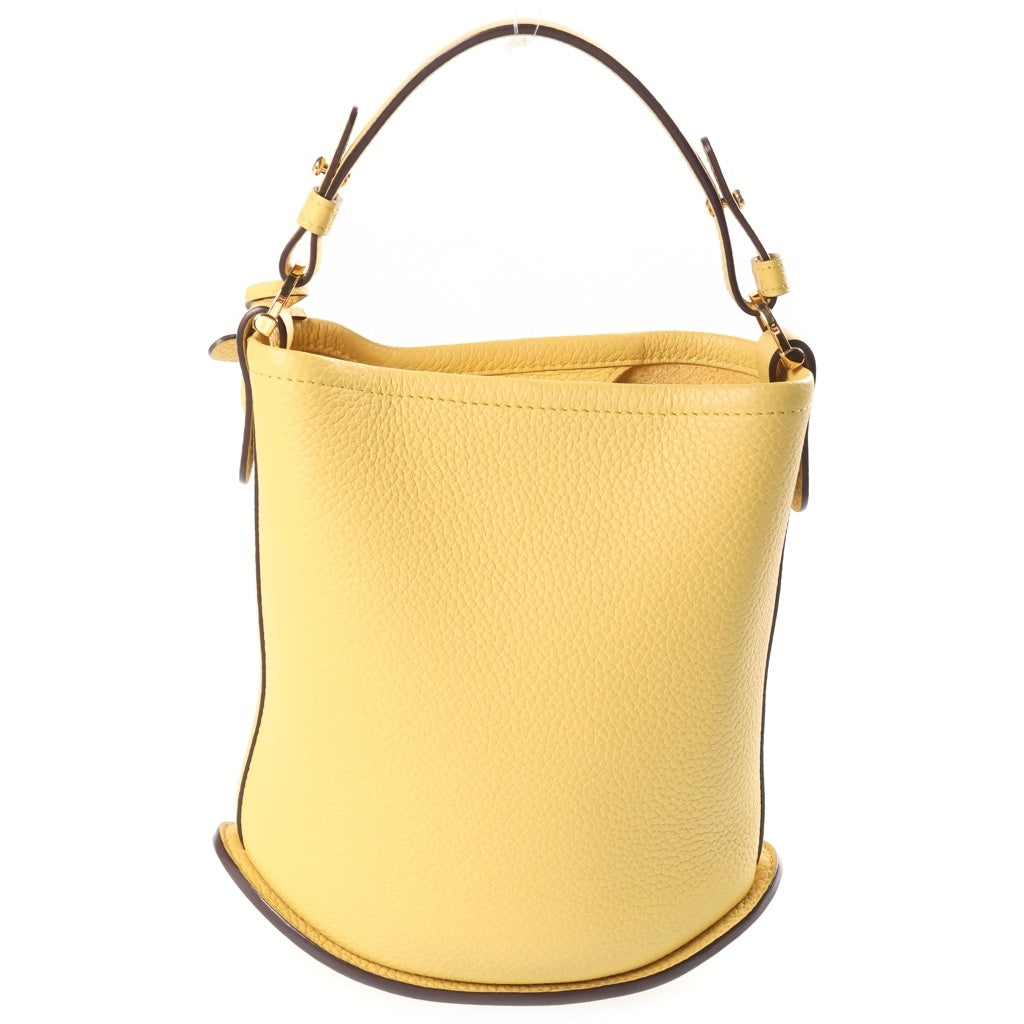 DELVAUX(デルボー) パン ミニ バケット ハンドバッグ イエロー レザー レディース