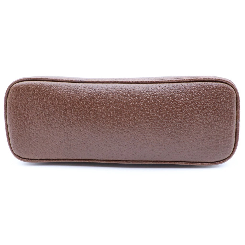PRADA(プラダ) トライアングルロゴ プレート 2WAYハンドバッグ ショルダーバッグ ブラウン レザー BN0122 シルバー金具 レディース