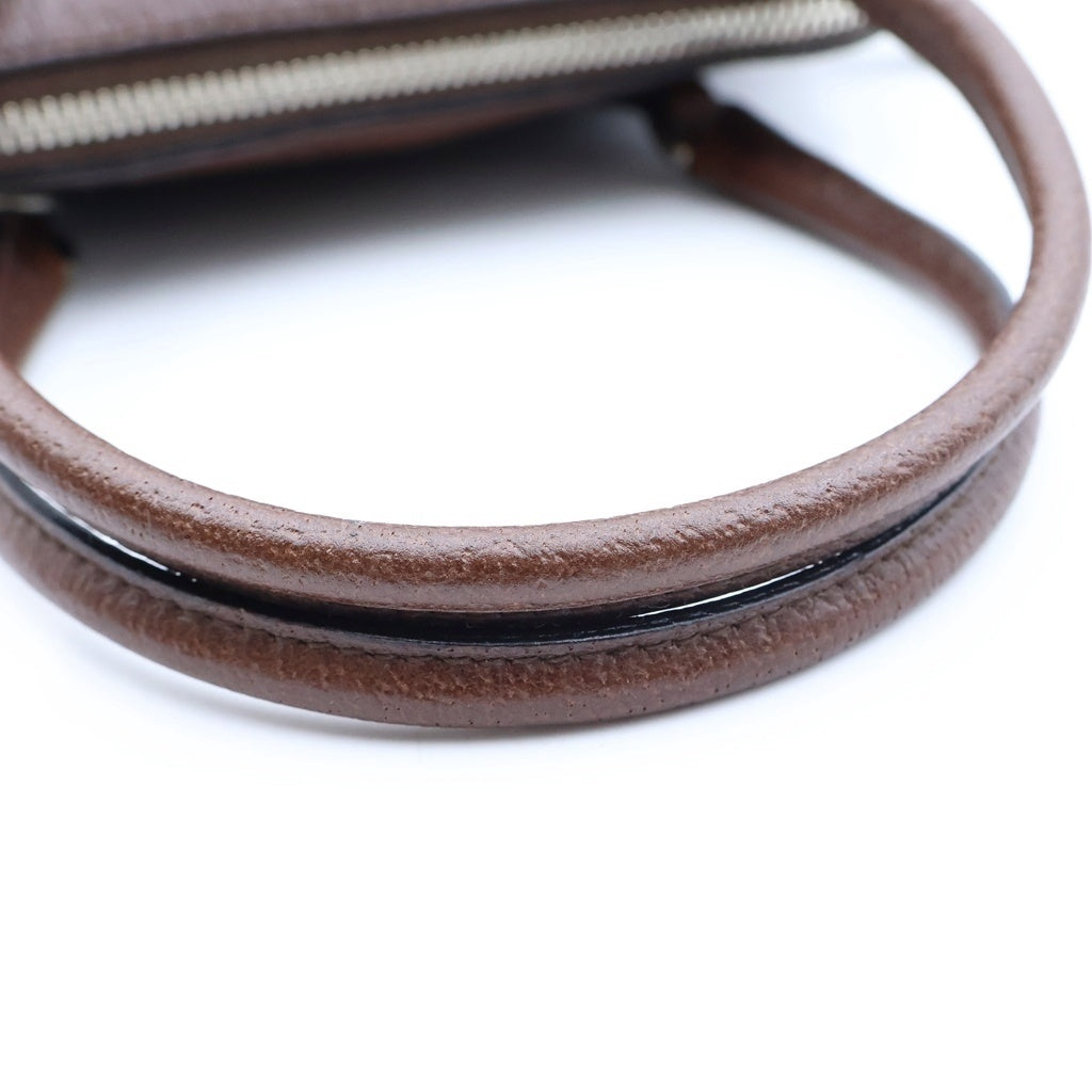 PRADA(プラダ) トライアングルロゴ プレート 2WAYハンドバッグ ショルダーバッグ ブラウン レザー BN0122 シルバー金具 レディース