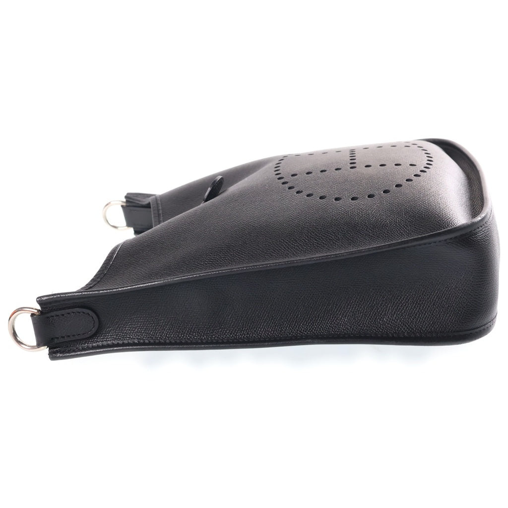 HERMES(エルメス) エブリン1 PM ショルダーバッグ ブラック エプソン レザー □H刻印 シルバー金具 レディース