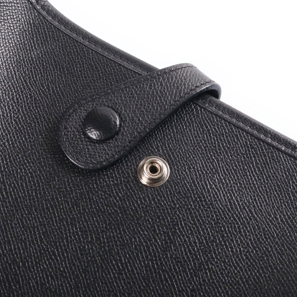 HERMES(エルメス) エブリン1 PM ショルダーバッグ ブラック エプソン レザー □H刻印 シルバー金具 レディース