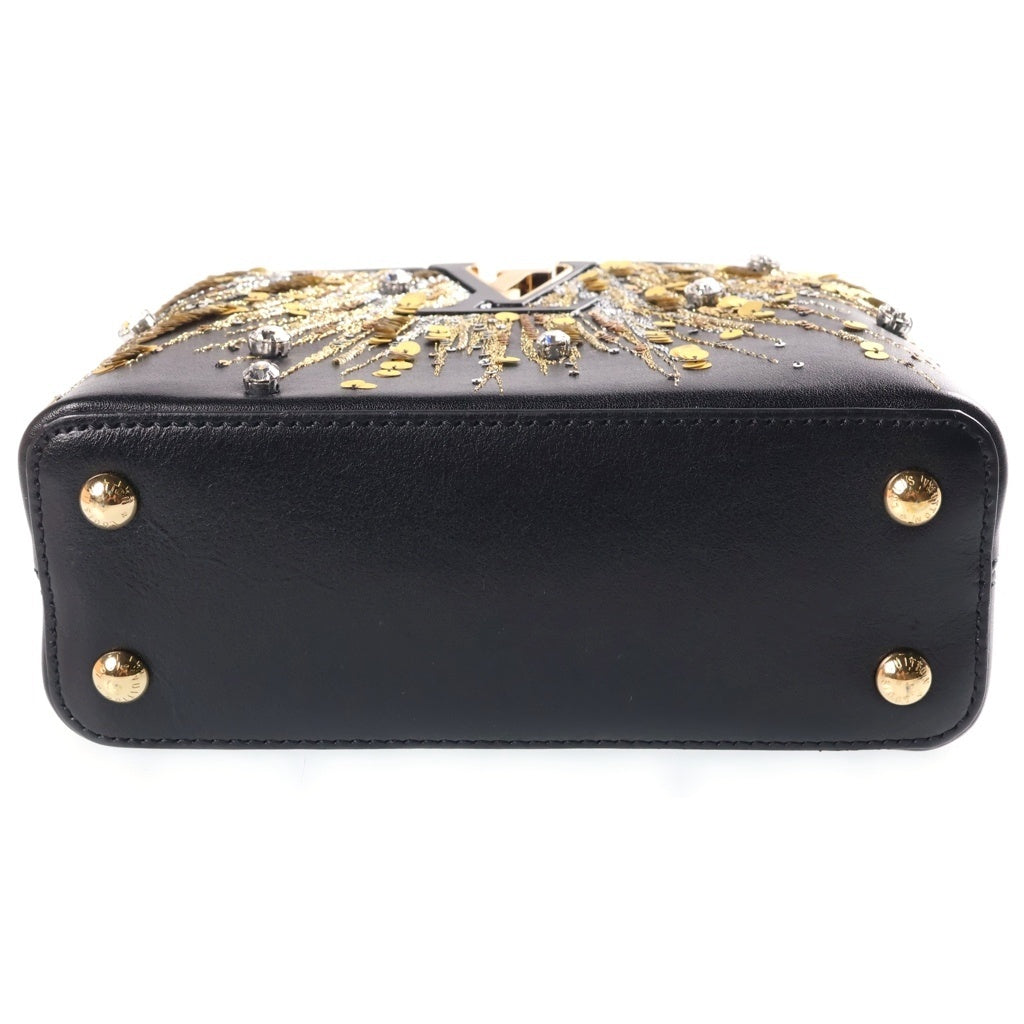 LOUIS VUITTON(ルイヴィトン) カプシーヌMINI ラインストーン スパンコール ハンドバッグ ノワール トリヨンレザー NZ1130 レディース