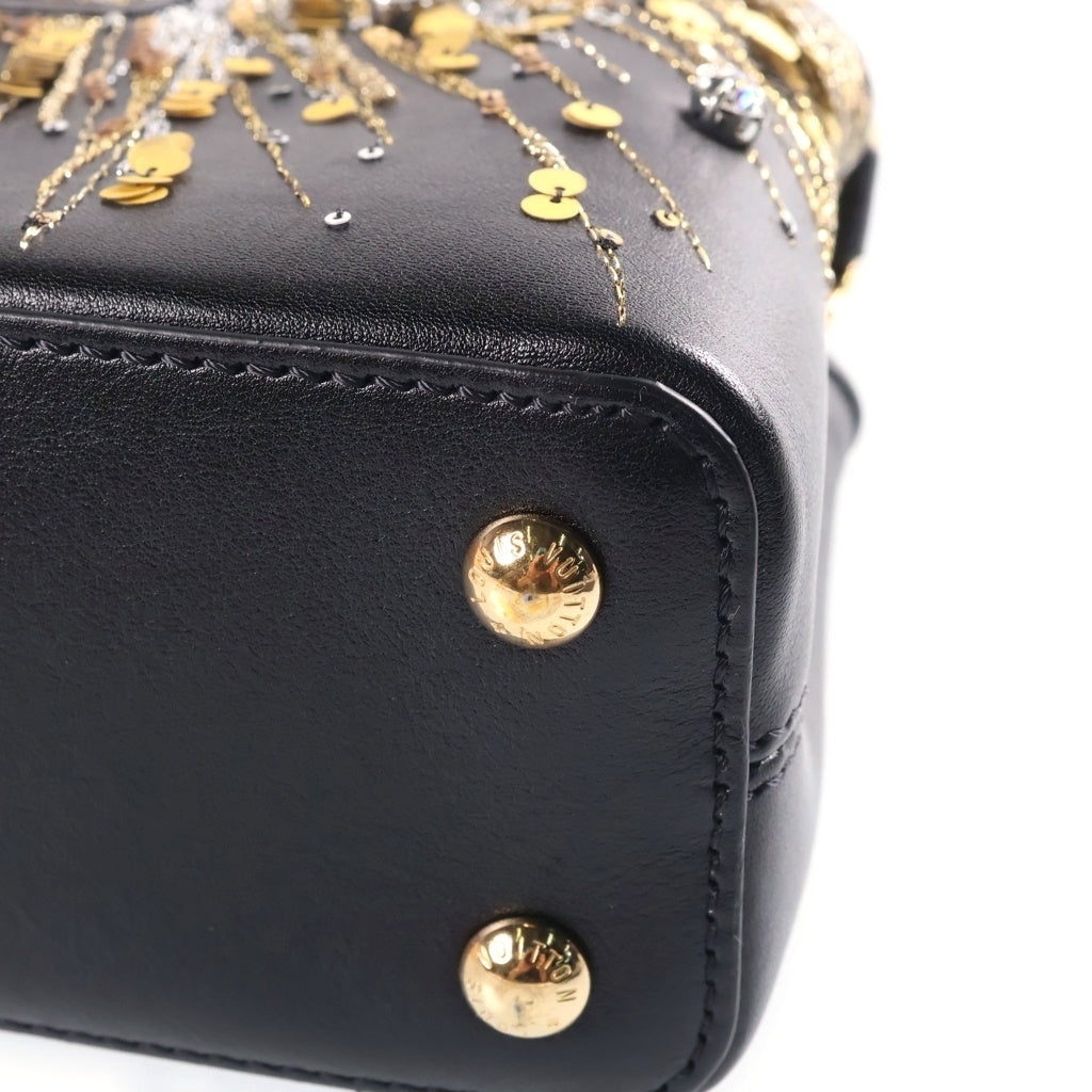 LOUIS VUITTON(ルイヴィトン) カプシーヌMINI ラインストーン スパンコール ハンドバッグ ノワール トリヨンレザー NZ1130 レディース