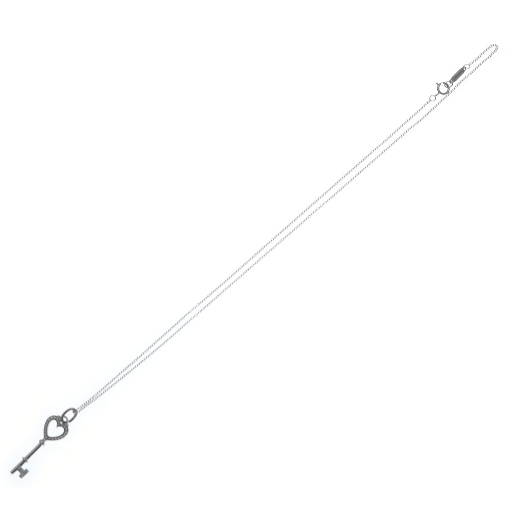 TIFFANY & Co.(ティファニー) ハートキー ダイヤ ネックレス ペンダント チェーン ホワイトゴールド 750WG レディース