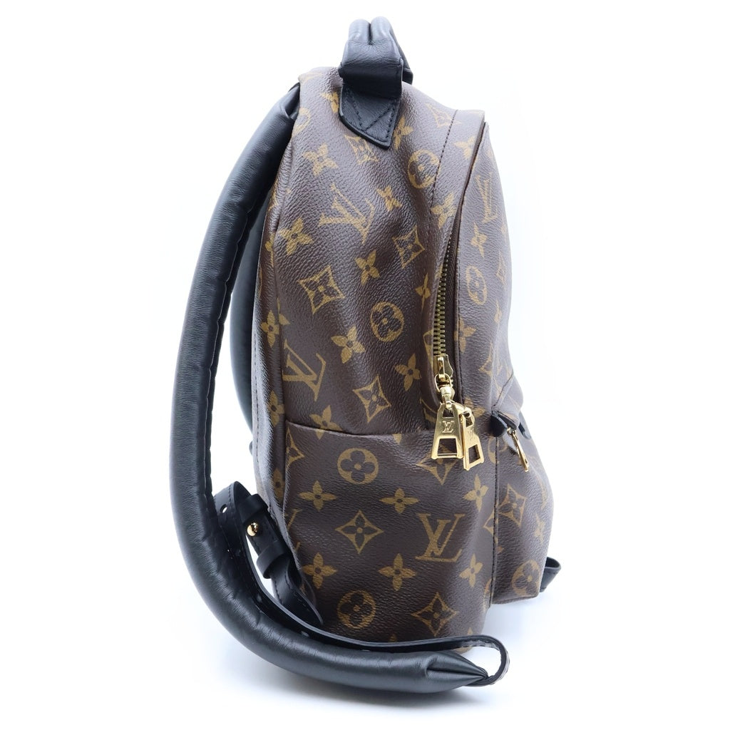 LOUIS VUITTON(ルイヴィトン) モノグラム パームスプリングスMM リュックサック バックパック ブラウン×ブラック レザー×PVC M44874 ゴールド金具 レディース