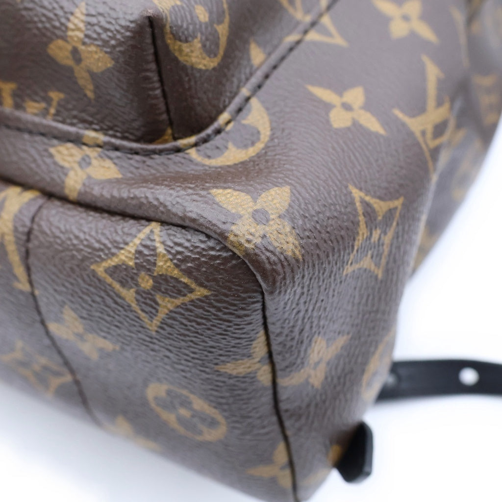 LOUIS VUITTON(ルイヴィトン) モノグラム パームスプリングスMM リュックサック バックパック ブラウン×ブラック レザー×PVC M44874 ゴールド金具 レディース