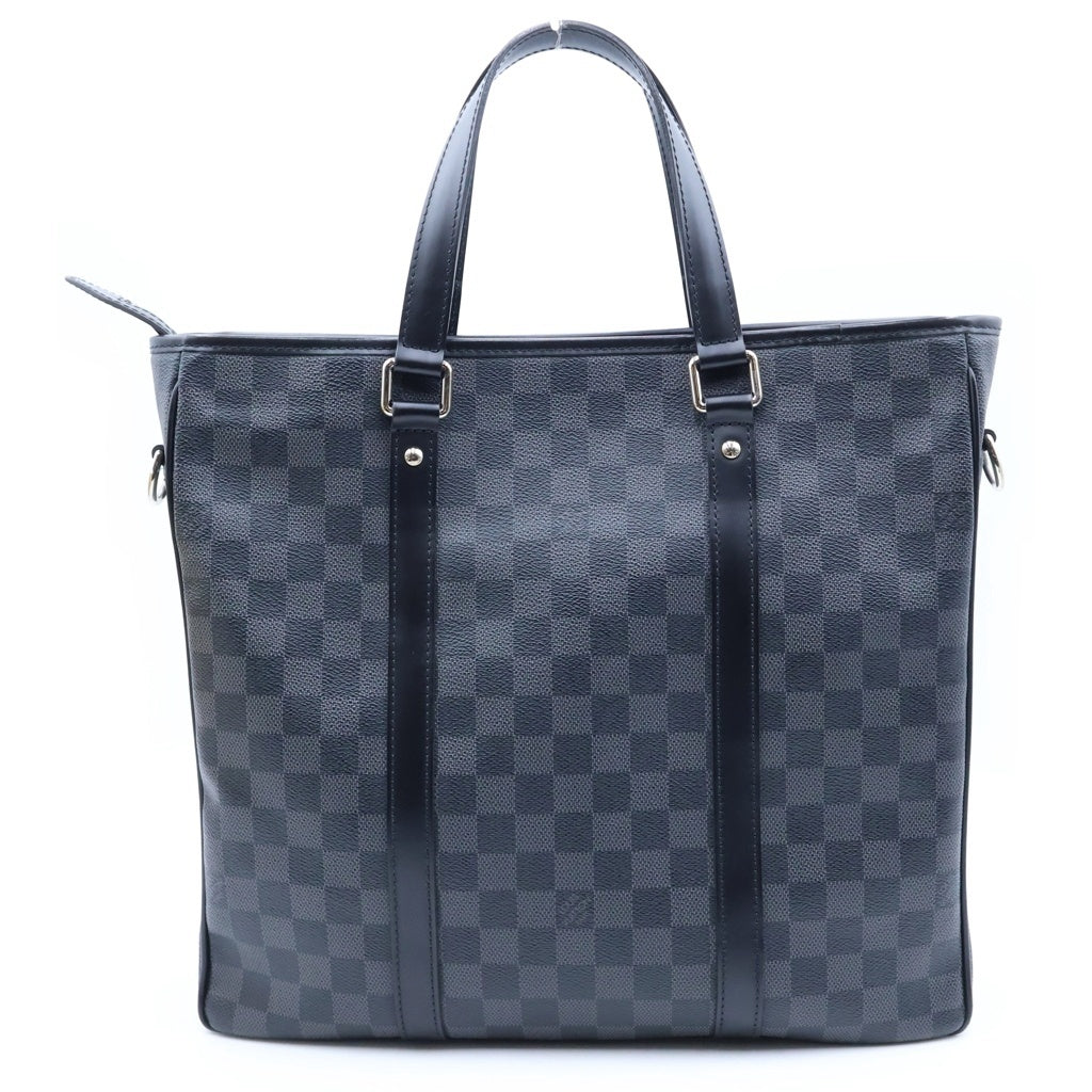 LOUIS VUITTON(ルイヴィトン) ダミエグラフィット タダオPM 2WAYハンドバッグ トートバッグ ショルダーバッグ ブラック レザー×PVC N41259 シルバー金具 レディース