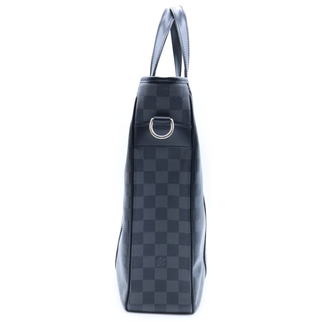 LOUIS VUITTON(ルイヴィトン) ダミエグラフィット タダオPM 2WAYハンドバッグ トートバッグ ショルダーバッグ ブラック レザー×PVC N41259 シルバー金具 レディース