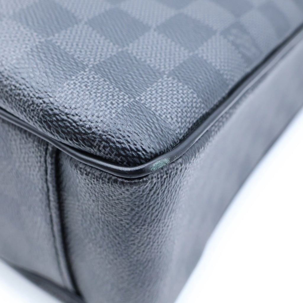 LOUIS VUITTON(ルイヴィトン) ダミエグラフィット タダオPM 2WAYハンドバッグ トートバッグ ショルダーバッグ ブラック レザー×PVC N41259 シルバー金具 レディース