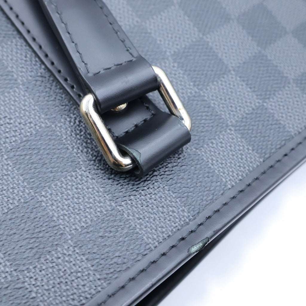 LOUIS VUITTON(ルイヴィトン) ダミエグラフィット タダオPM 2WAYハンドバッグ トートバッグ ショルダーバッグ ブラック レザー×PVC N41259 シルバー金具 レディース