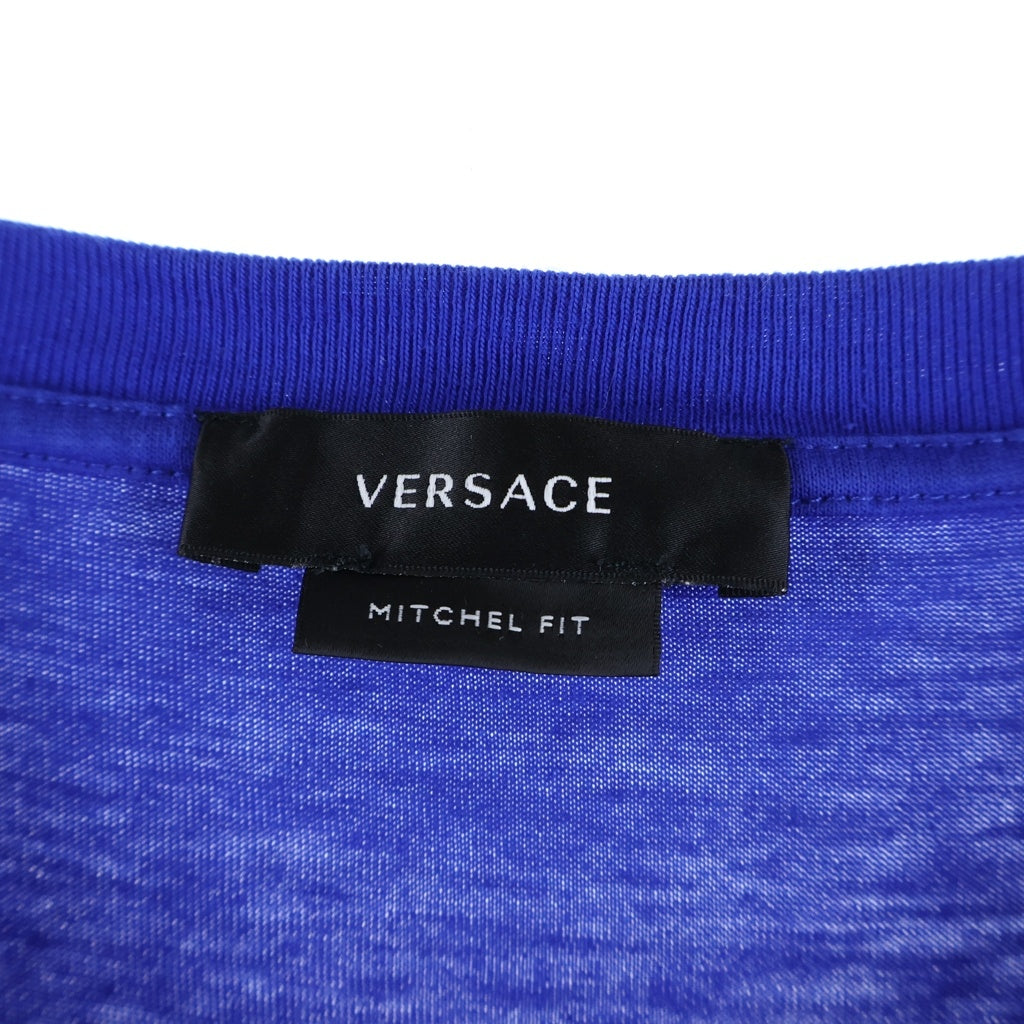 VERSACE(ヴェルサーチ) メデューサ フロントプリント 半袖Tシャツ カットソー ブルー #L