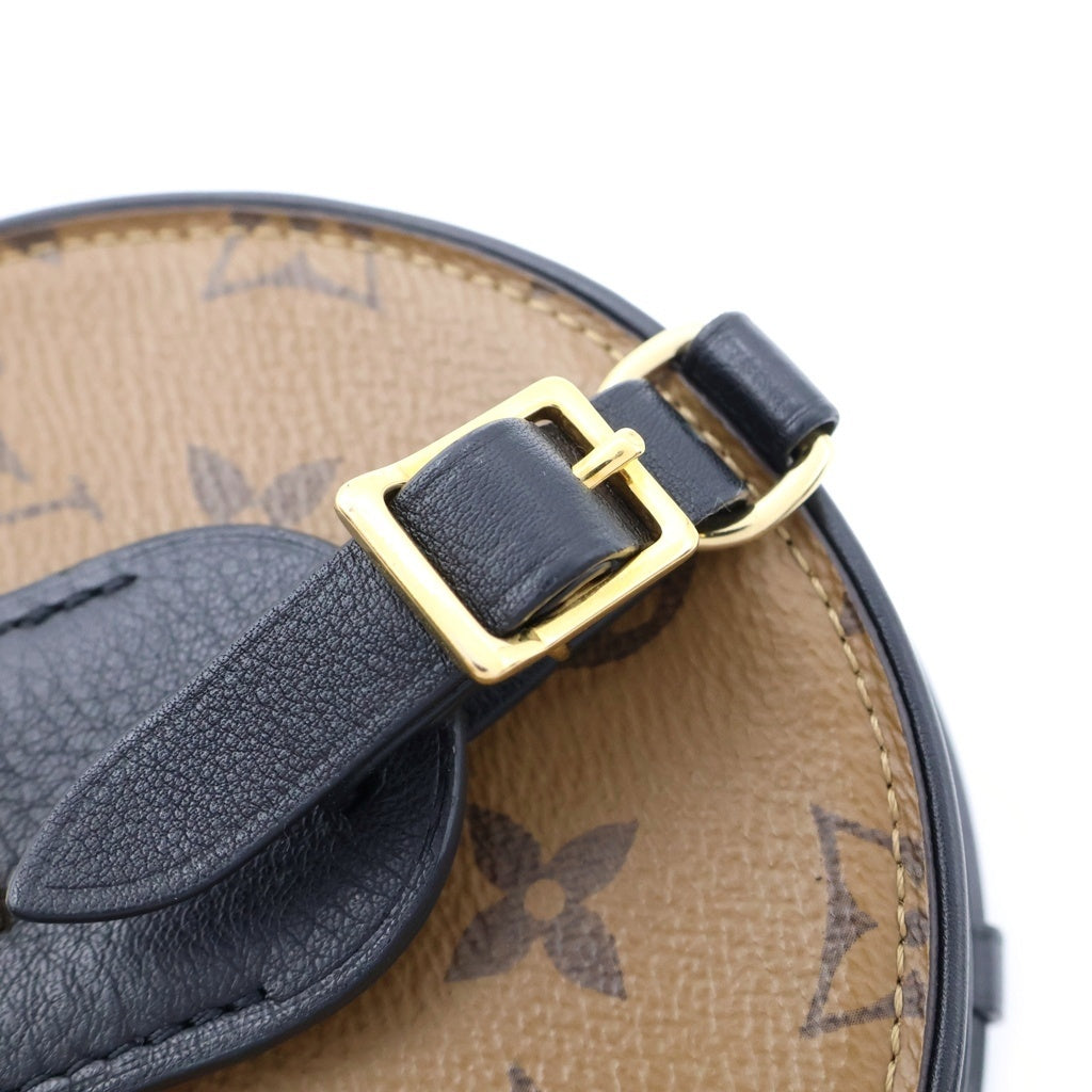 LOUIS VUITTON(ルイヴィトン) モノグラムリバース ラウンド ミニ ボワット シャポー ショルダーバッグ ブラウン レザー×PVC M68276 レディース
