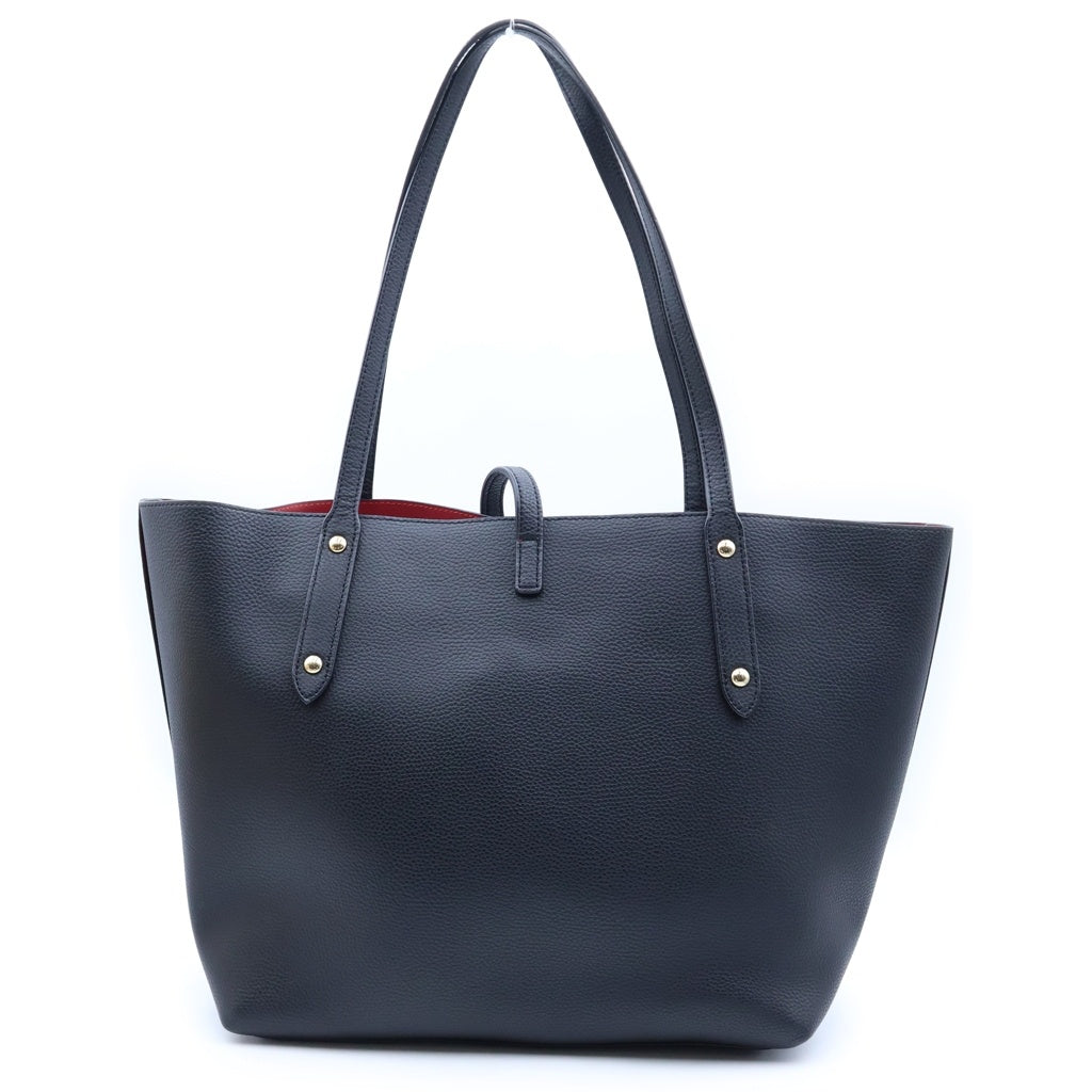 COACH(コーチ) レザートートバッグ ハンドバッグ ブラック×レッド ゴールド金具 レディース