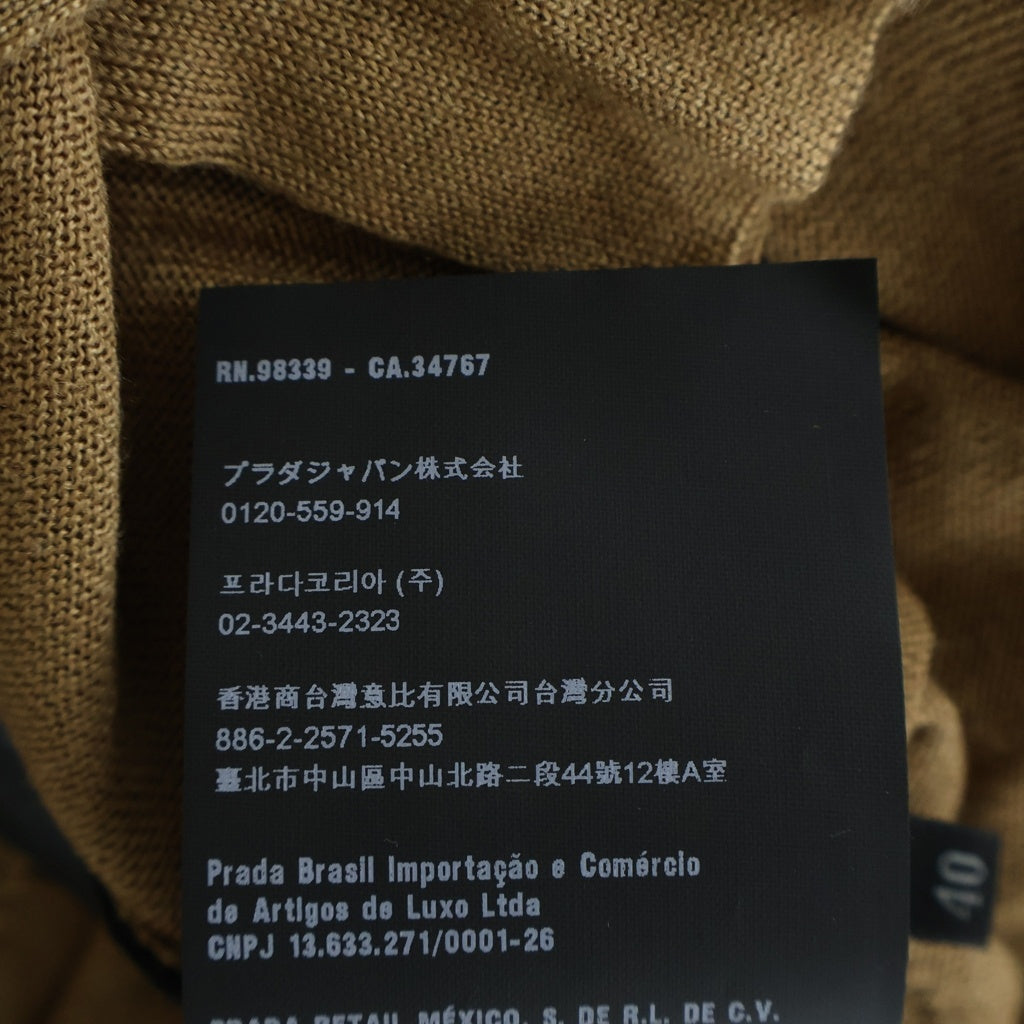 PRADA(プラダ) スパンコール リブニットカーディガン バージンウール ブラウン P25E70 S162 1MC7 レディース