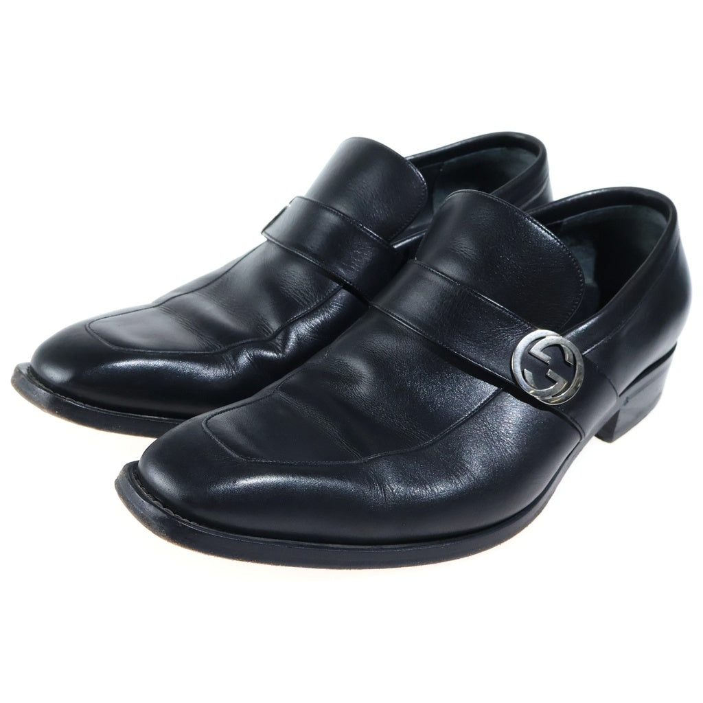 GUCCI(グッチ) 03SS トムフォード期 インターロッキングG レザー ローファー シューズ ブラック 114416