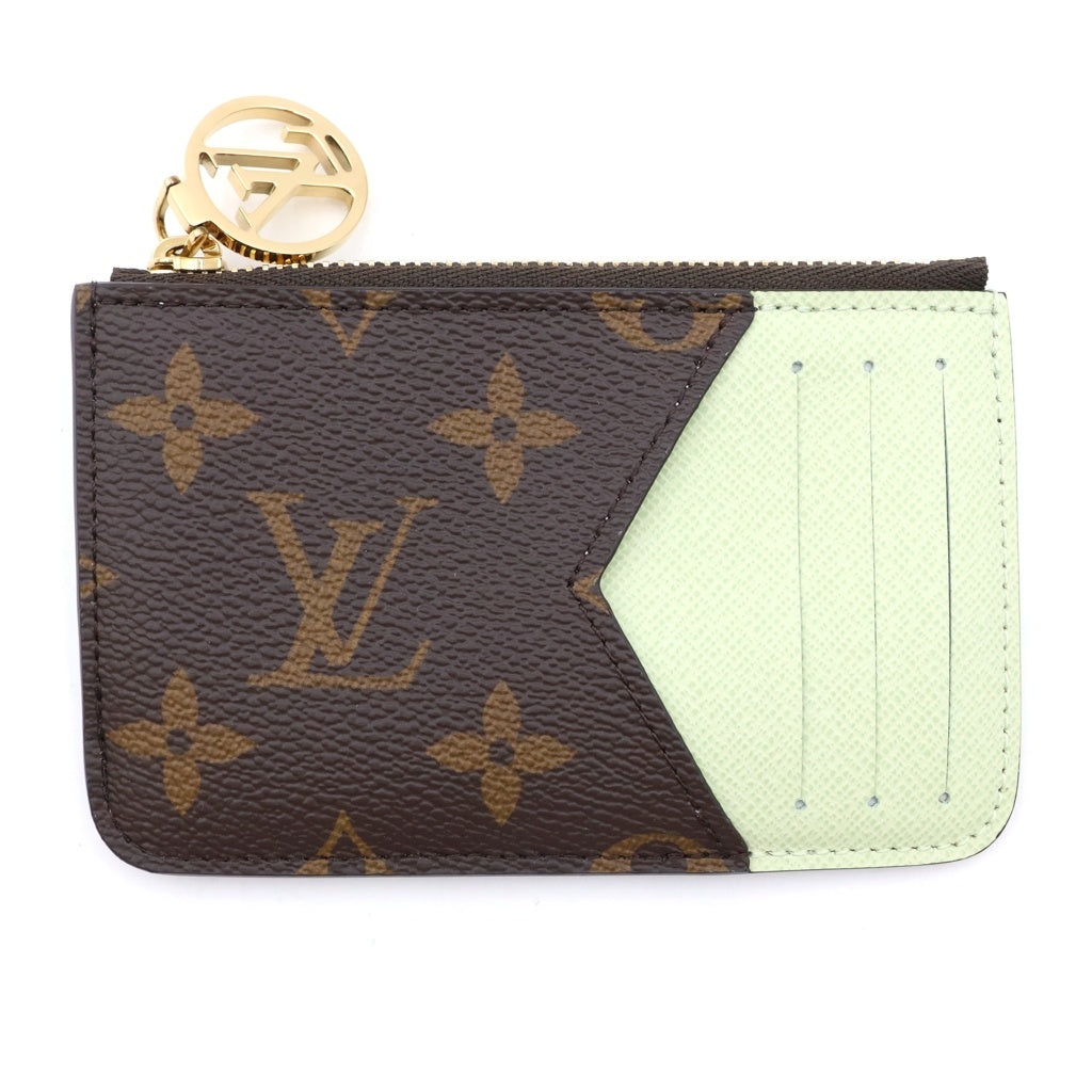 LOUIS VUITTON(ルイヴィトン) モノグラム ポルトカルトロミー カードケース フラグメントケース コインケース ライトグリーン×ブラウン レザー×PVC M82939 ゴールド金具 レディース