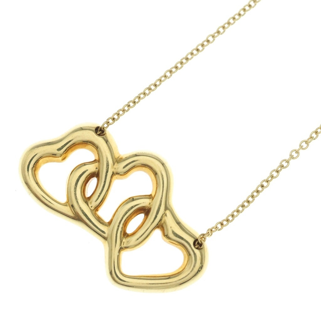 TIFFANY & Co.(ティファニー) トリプルハート ネックレス ペンダント チェーン イエローゴールド 750YG レディース
