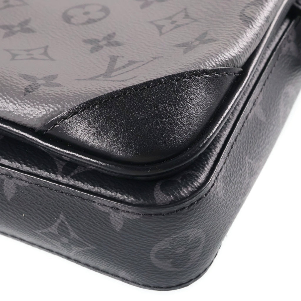 LOUIS VUITTON(ルイヴィトン) モノグラムエクリプス トリオメッセンジャー ショルダーバッグ ブラック×グレー レザー×PVC M69443 シルバー金具