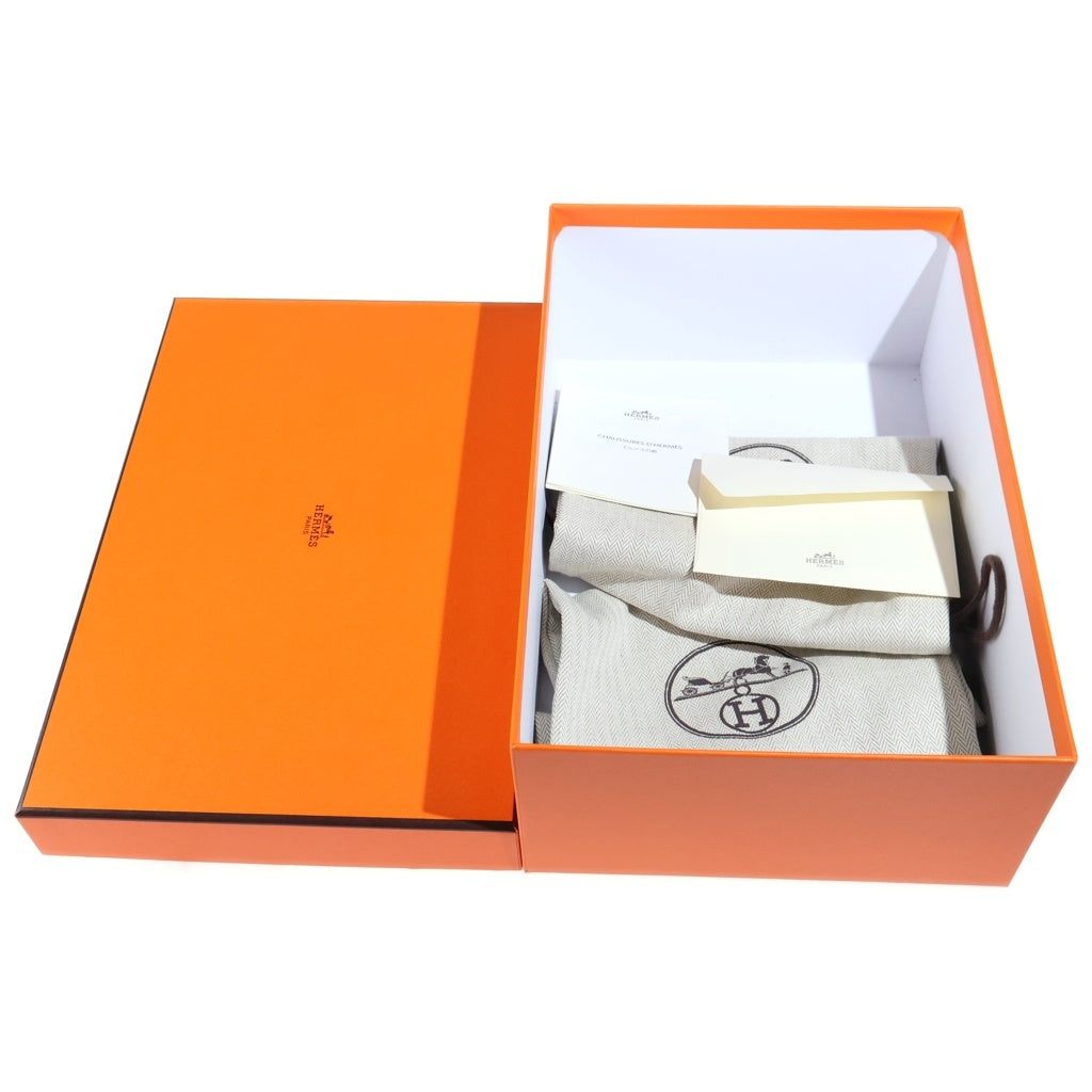 HERMES(エルメス) ケリー パンプス フラットシューズ レザー シルバー金具 ブラック レディース