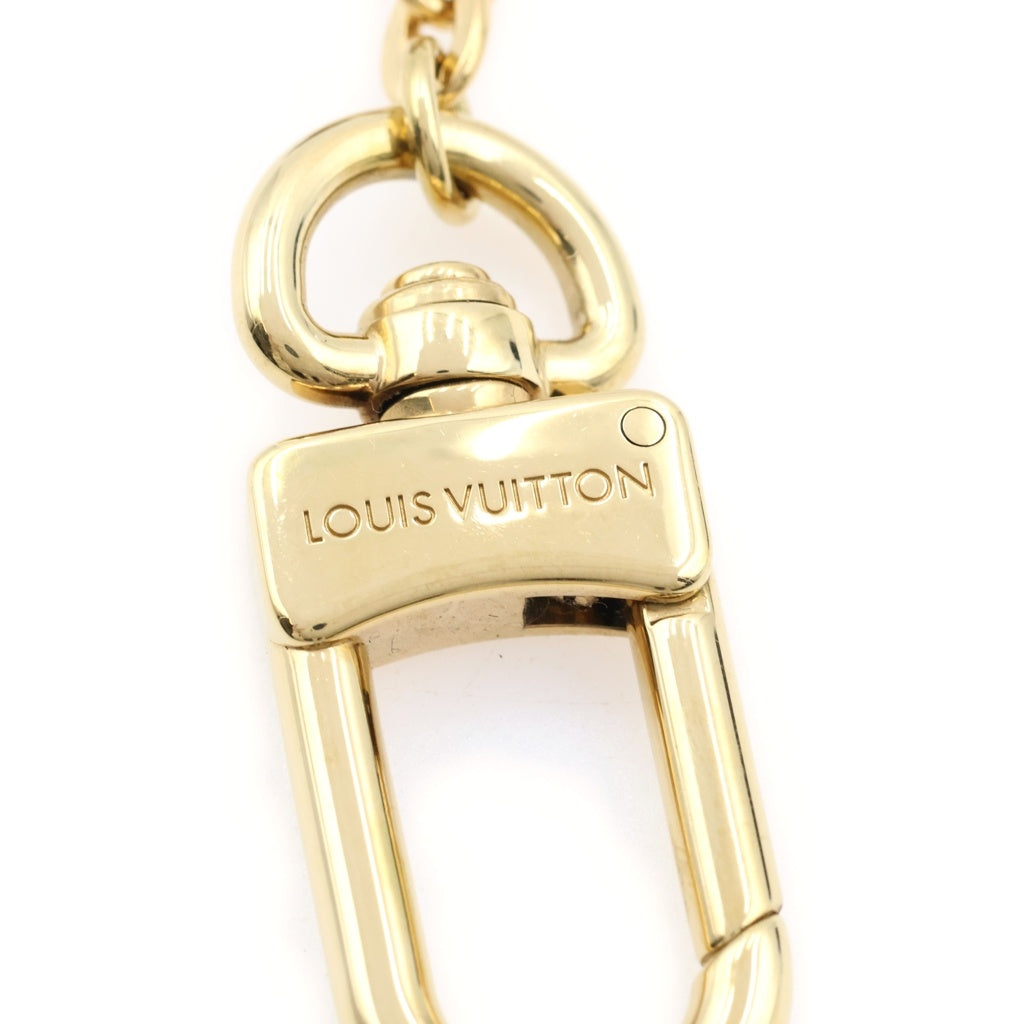 LOUIS VUITTON(ルイヴィトン) LVチェーン ブルーミング フラワー バックチャーム ストラップ モノグラム レザー ゴールド/ブラウン/ピンク M01414 レディース