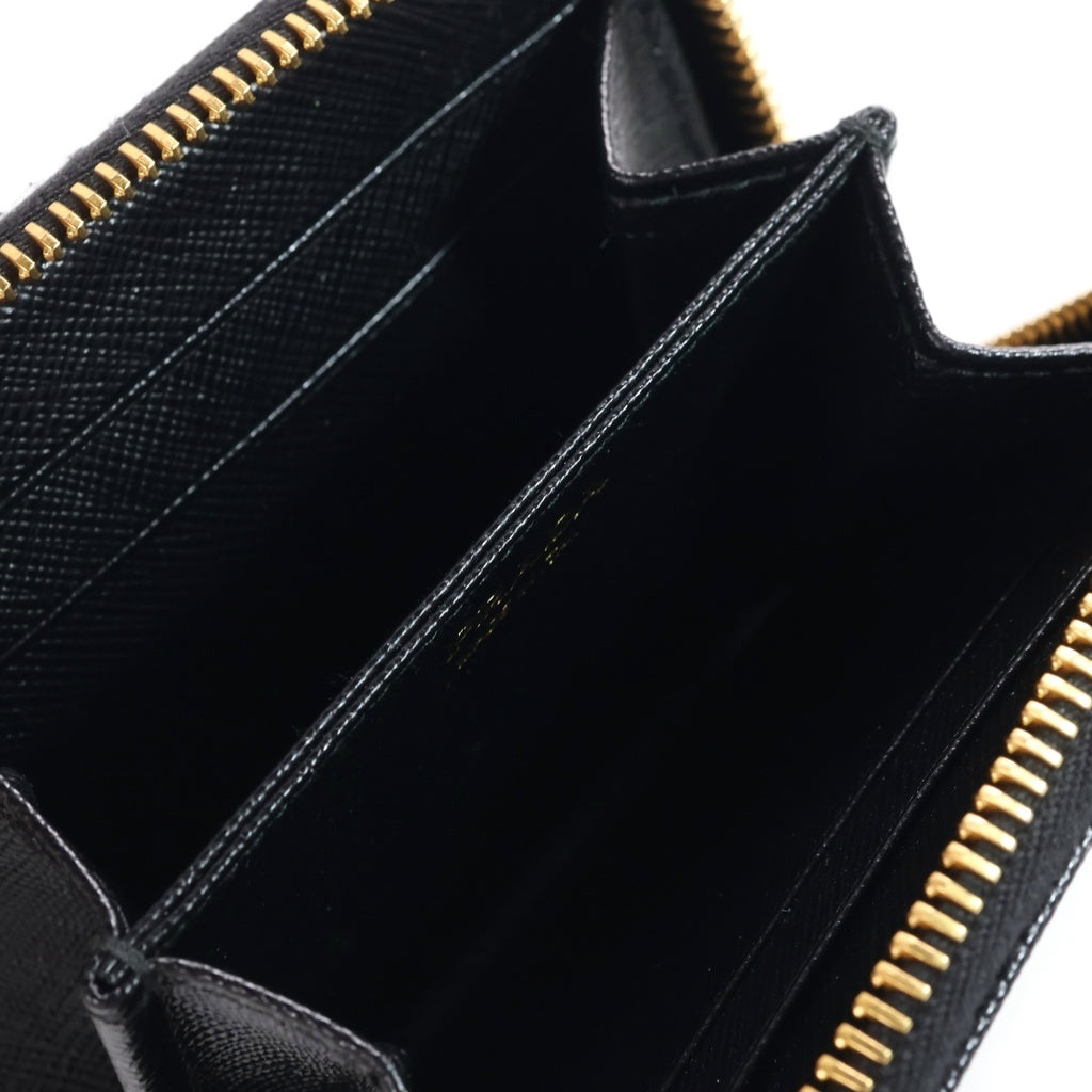 PRADA(プラダ) サフィアーノ ラウンドファスナー 財布 ブラック レザー 1MM268 レディース